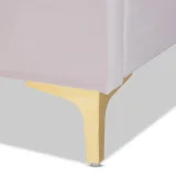 Saverio Glam And Luxe Velvet Upholstered Bed With Gold Tone Legs – furniture thumbnail 3