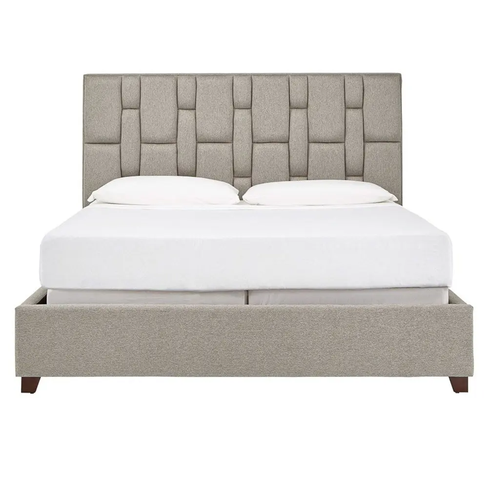 Briston Pattern Tufted Bed in Gray – furniture