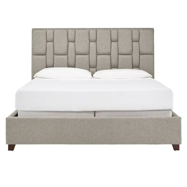 Briston Pattern Tufted Bed in Gray – furniture