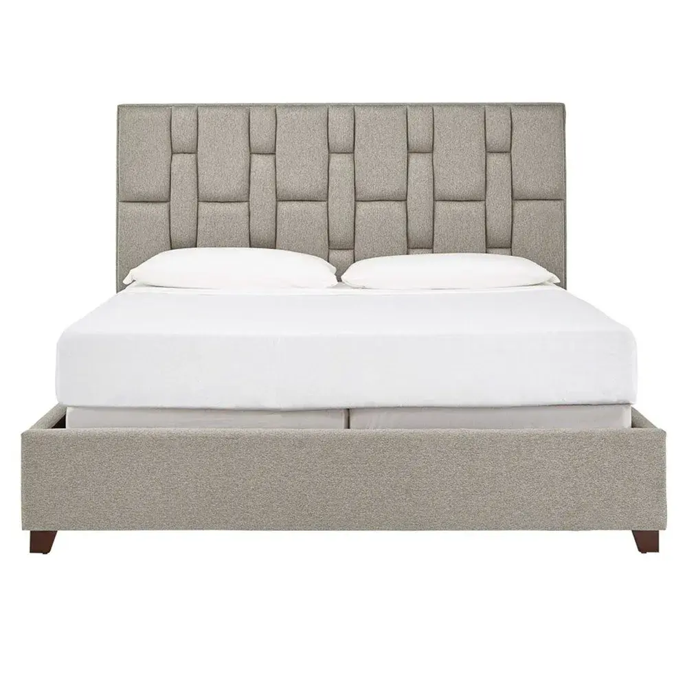 Briston Pattern Tufted Bed in Gray – furniture