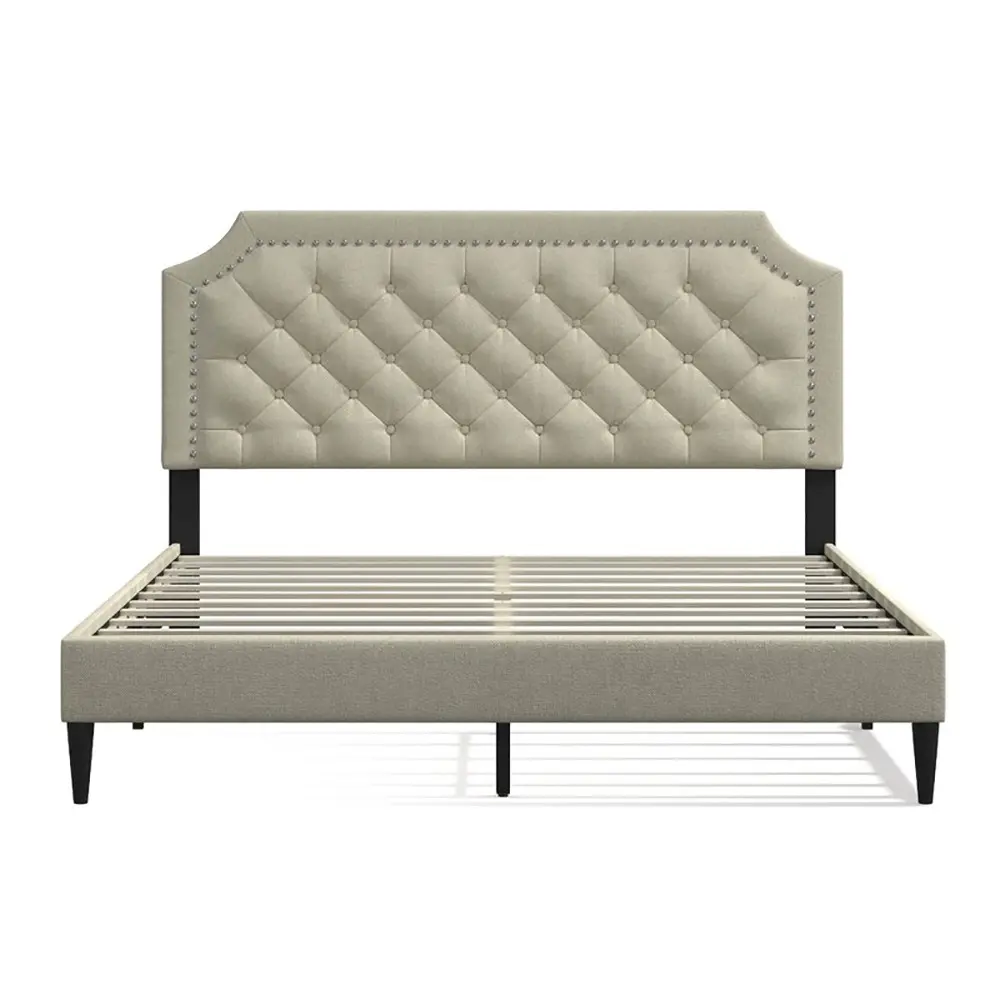 Buckhaven Tufted Upholstered Low Profile Platform Bed – furniture