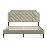 Buckhaven Tufted Upholstered Low Profile Platform Bed – furniture thumbnail 1