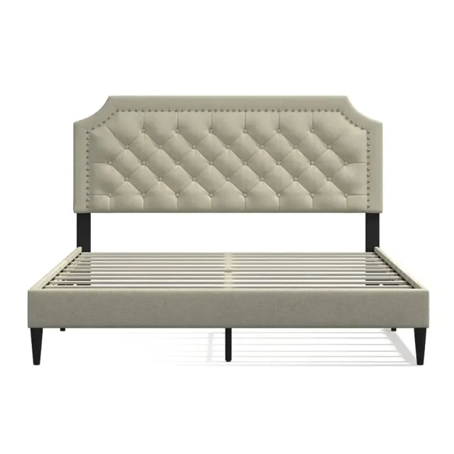 Buckhaven Tufted Upholstered Low Profile Platform Bed – furniture