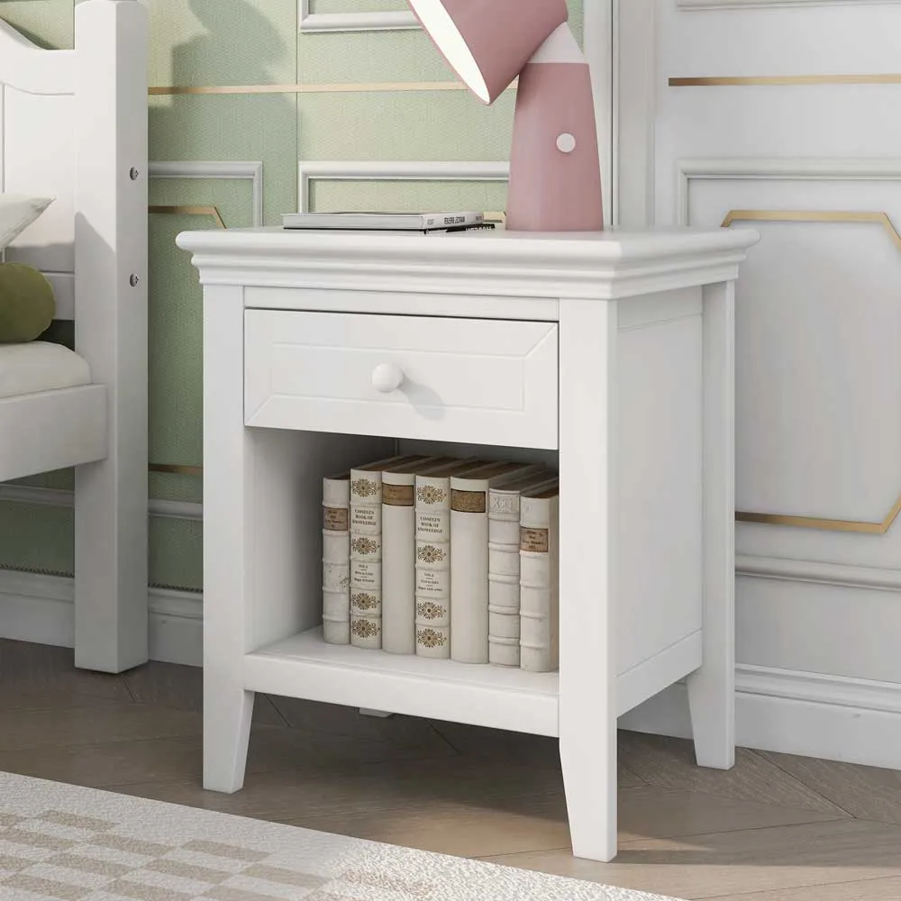 Zavior White Wood Bedroom Set with Storage Units in Multiple Sizes