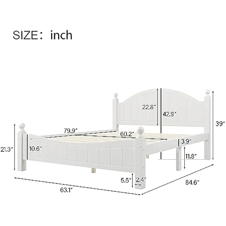 Zavior White Wood Bedroom Set with Storage Units in Multiple Sizes
