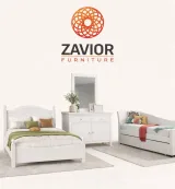 Zavior White Wood Bedroom Set with Storage Units thumbnail 1