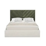 Zavior Cross Lines Tufted Headboard Bed with Upholstered Frame thumbnail 4