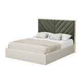 Zavior Cross Lines Tufted Headboard Bed with Upholstered Frame thumbnail 5