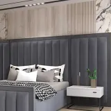 Modern Velvet Upholstered Platform Bed – furniture thumbnail 4