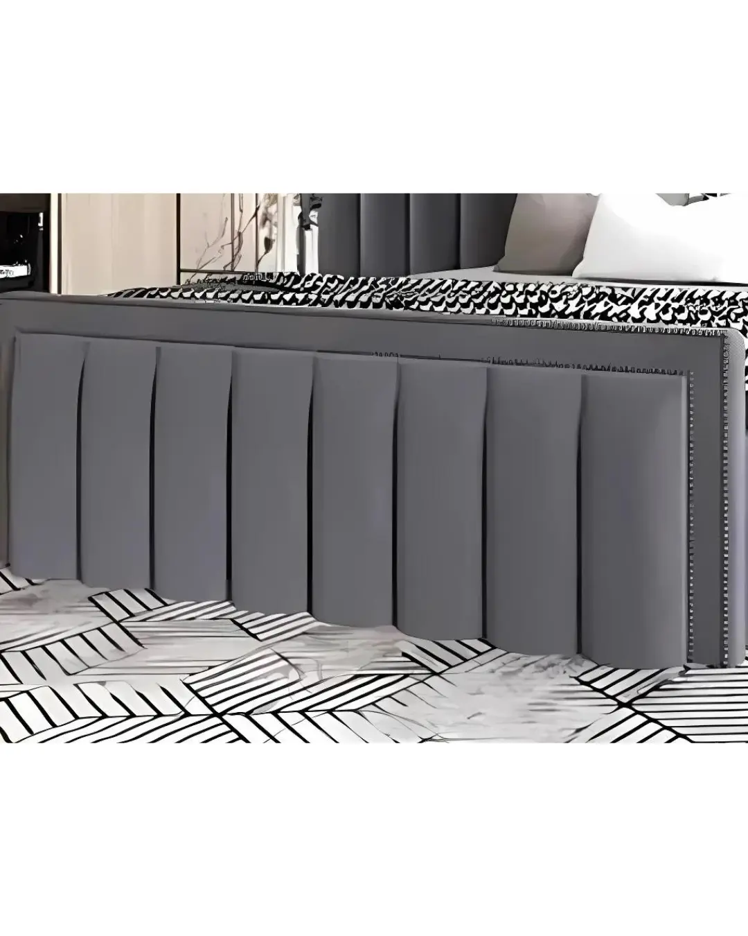 Modern Velvet Upholstered Platform Bed – furniture