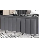 Modern Velvet Upholstered Platform Bed – furniture thumbnail 7