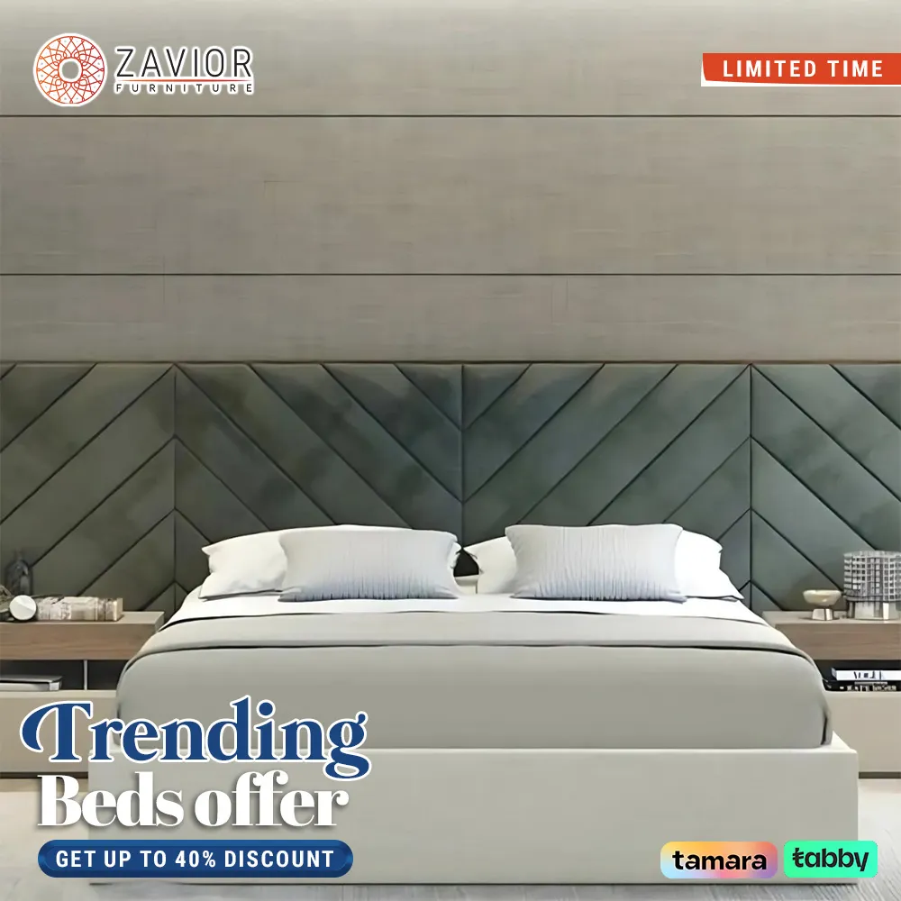 Zavior Cross Lines Tufted Wall Panel Headboard Bed with Custom Upholstery