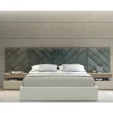 Zavior Cross Lines Tufted Wall Panel Headboard Bed with Custom Upholstery thumbnail 2