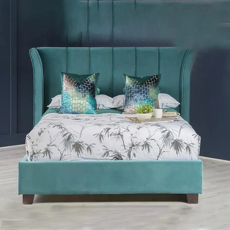 Zavior Curved Headboard Velvet Upholstered Bed