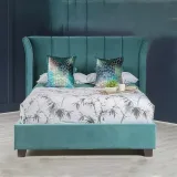 Zavior Curved Headboard Velvet Upholstered Bed thumbnail 3