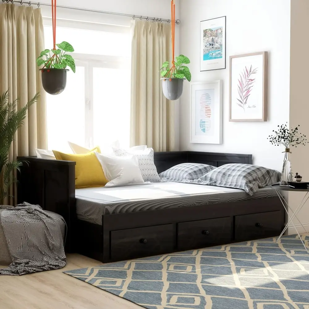 Daja Transitional Full Solid Wood Storage Daybed by Furniture of America – furniture