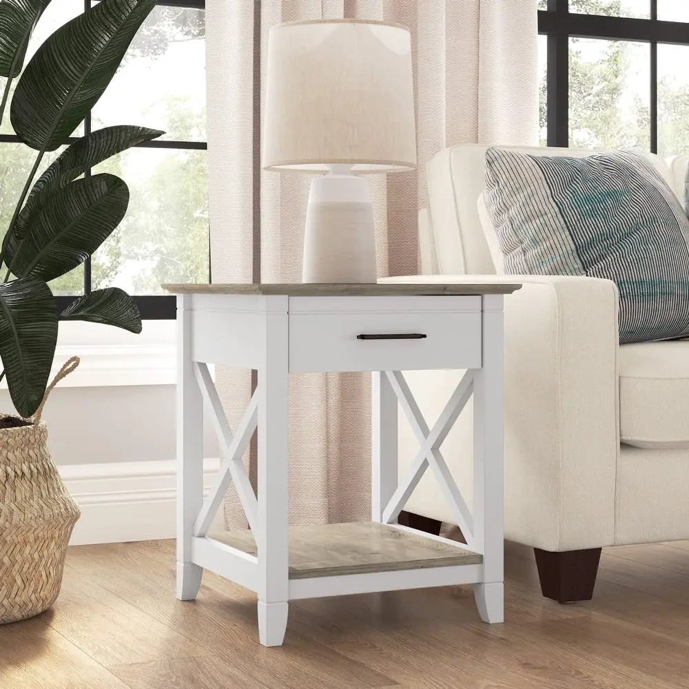 Key West End Table with Storage by Bush Furniture – furniture