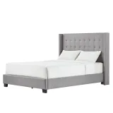 Melina Style Tufted Linen Bed With Wingback – furniture thumbnail 5