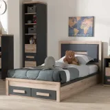 Contemporary Grey and Brown Twin Size Storage Bed by Baxton Studio – furniture