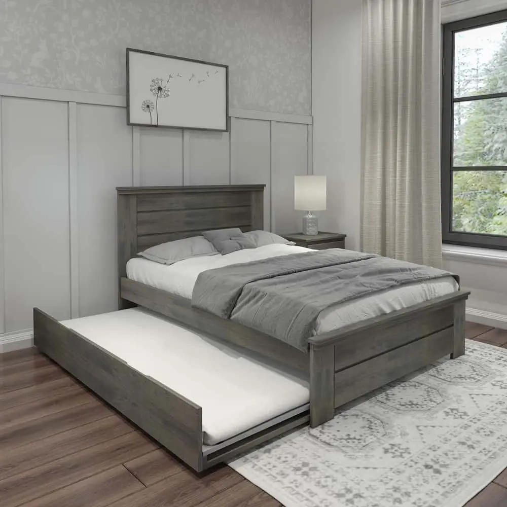 Max and Lily Farmhouse Full Bed with Panel Headboard with Trundle – furniture
