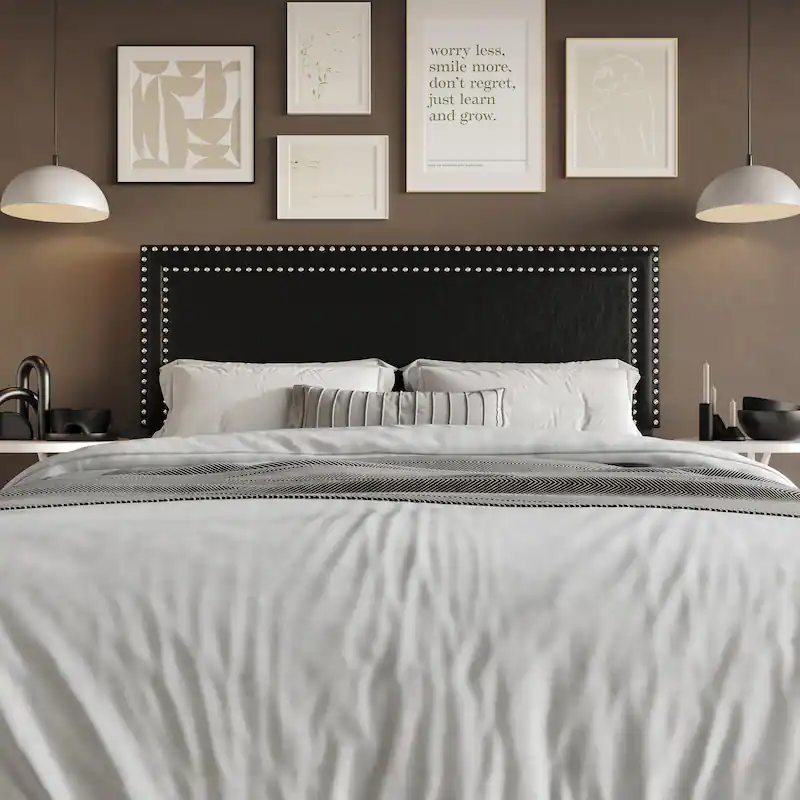 Zavior Dark Grey Velvet Ottoman Bed with Studded Headboard