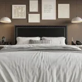Zavior Dark Grey Velvet Ottoman Bed with Studded Headboard thumbnail 4