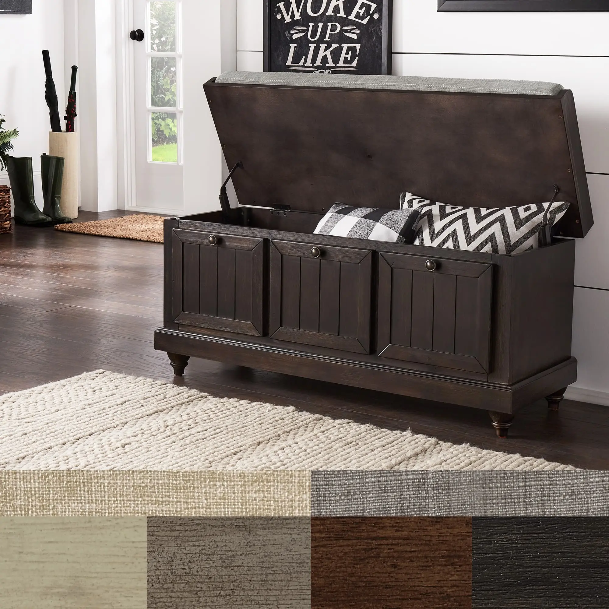 Granger Storage Bench with Linen Seat Cushion by iNSPIRE Q Classic – furniture