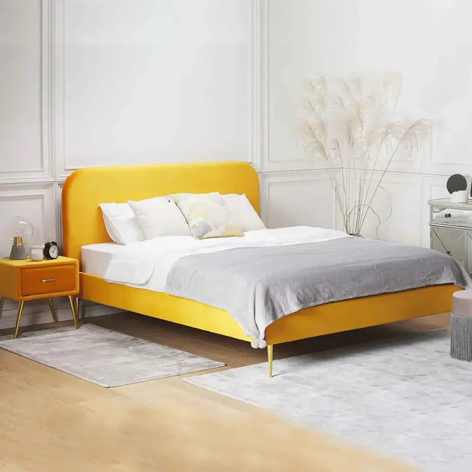 Velvet Upholstered Bed – furniture - product image 2