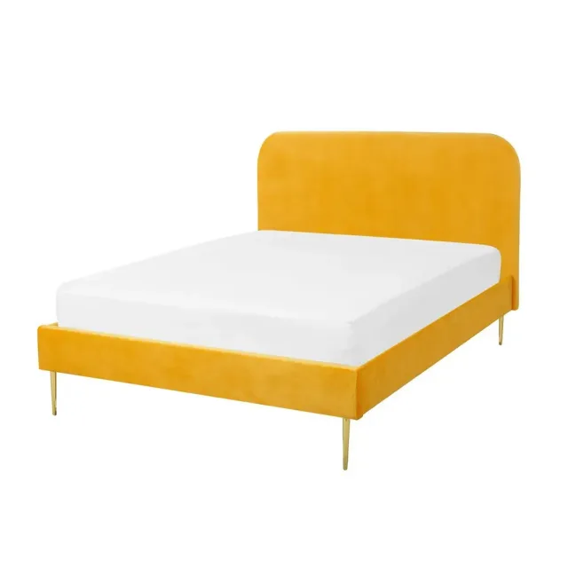 Velvet Upholstered Bed – furniture