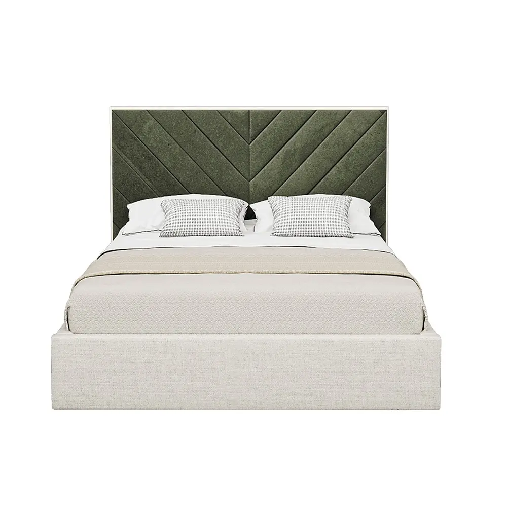 Cross Lines Tufted Headboard Bed – Luxury Upholstered Bed for Your Dubai Home – furniture