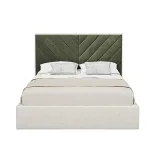Cross Lines Tufted Headboard Bed – Luxury Upholstered Bed for Your Dubai Home – furniture thumbnail 1