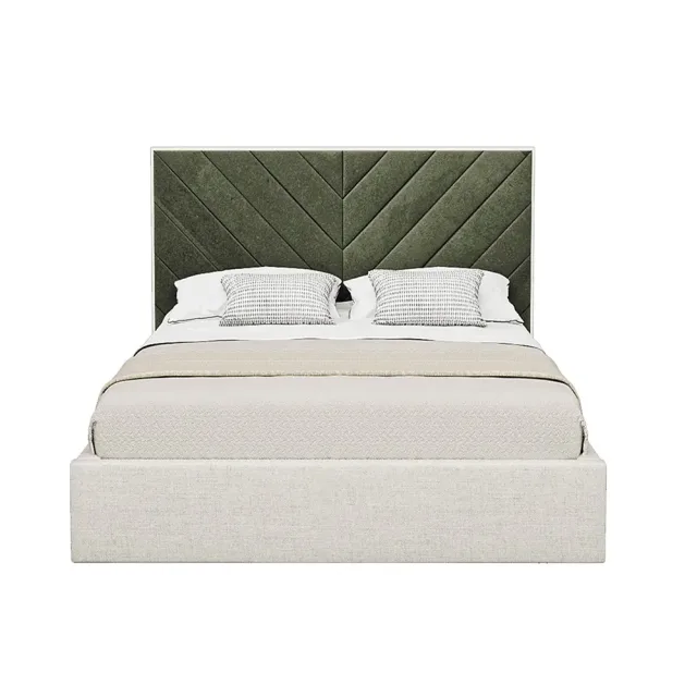 Cross Lines Tufted Headboard Bed – Luxury Upholstered Bed for Your Dubai Home – furniture