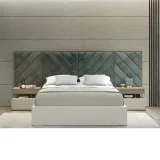 Cross Lines Tufted Headboard Bed – Luxury Upholstered Bed for Your Dubai Home – furniture thumbnail 2