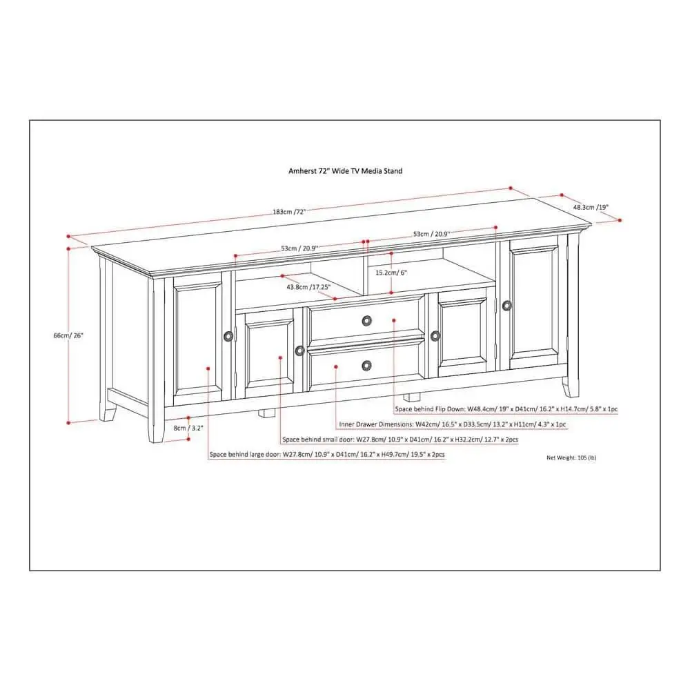 WYNDENHALL 72 inch Wide Transitional TV Media Stand For TVs up to 80 inches – furniture