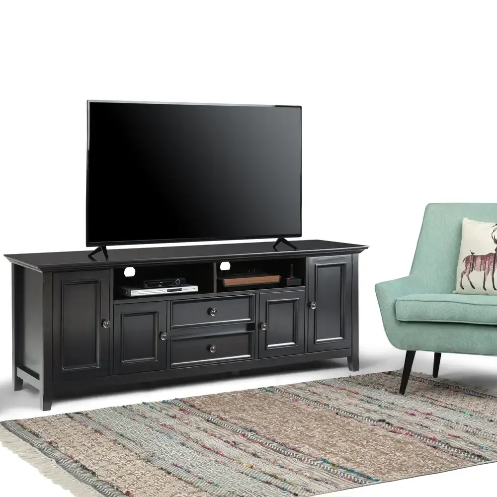 WYNDENHALL 72 inch Wide Transitional TV Media Stand For TVs up to 80 inches – furniture
