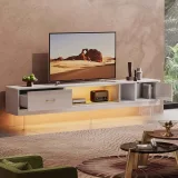 LED TV Stands Modern Entertainment Center for 85″ TV with Drawer – 80 inches – furniture thumbnail 3