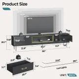 LED TV Stands Modern Entertainment Center for 85″ TV with Drawer – 80 inches – furniture thumbnail 4