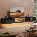 LED TV Stands Modern Entertainment Center for 85″ TV with Drawer – 80 inches – furniture thumbnail 1