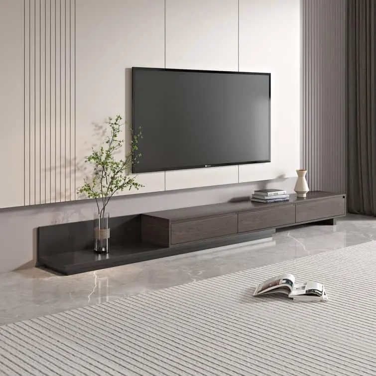118 in. Modern TV Stand Extendable Media Console with 3 Drawers – furniture