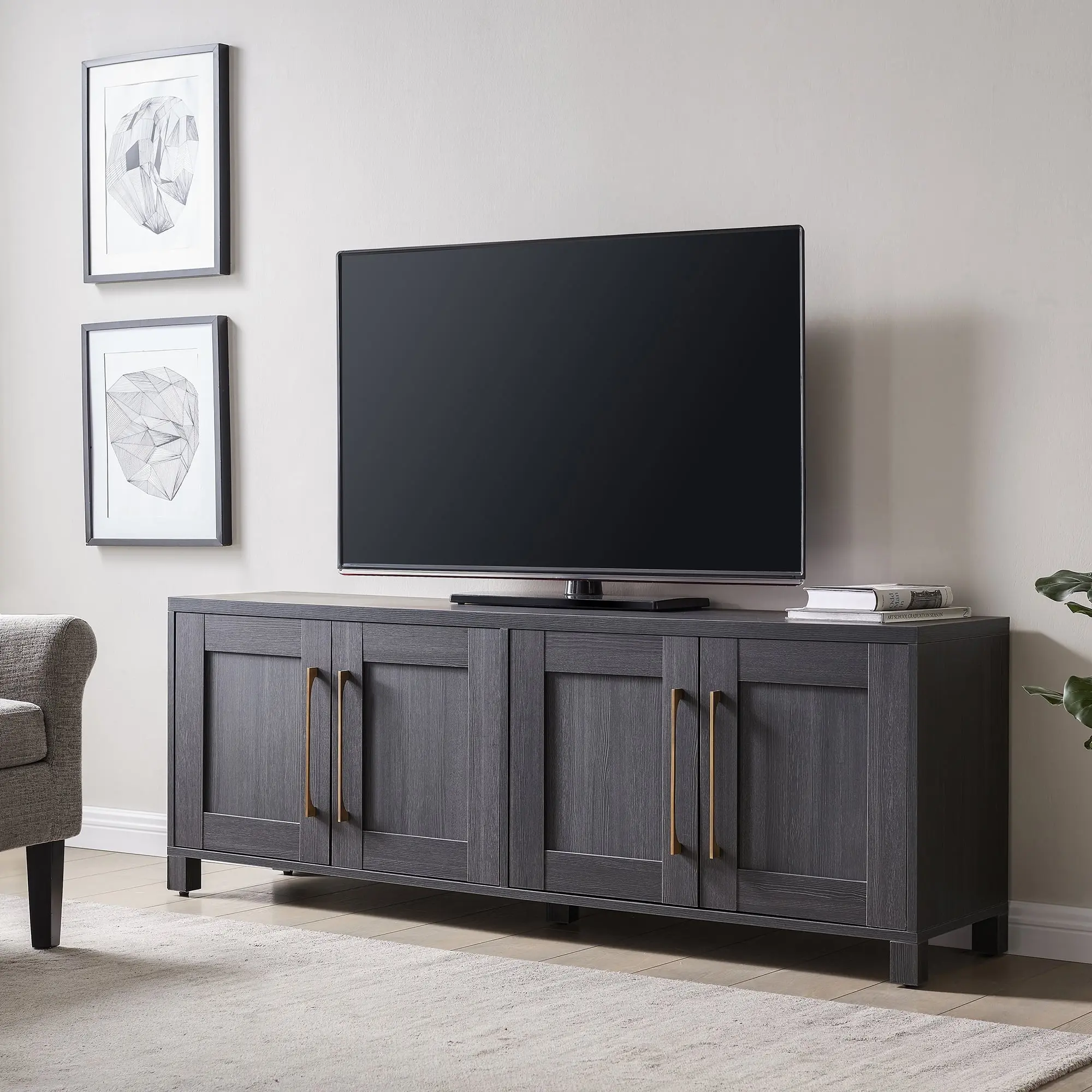 Chabot Rectangular TV Stand for TVs up to 75 inches – Modern Entertainment Center Dubai – furniture