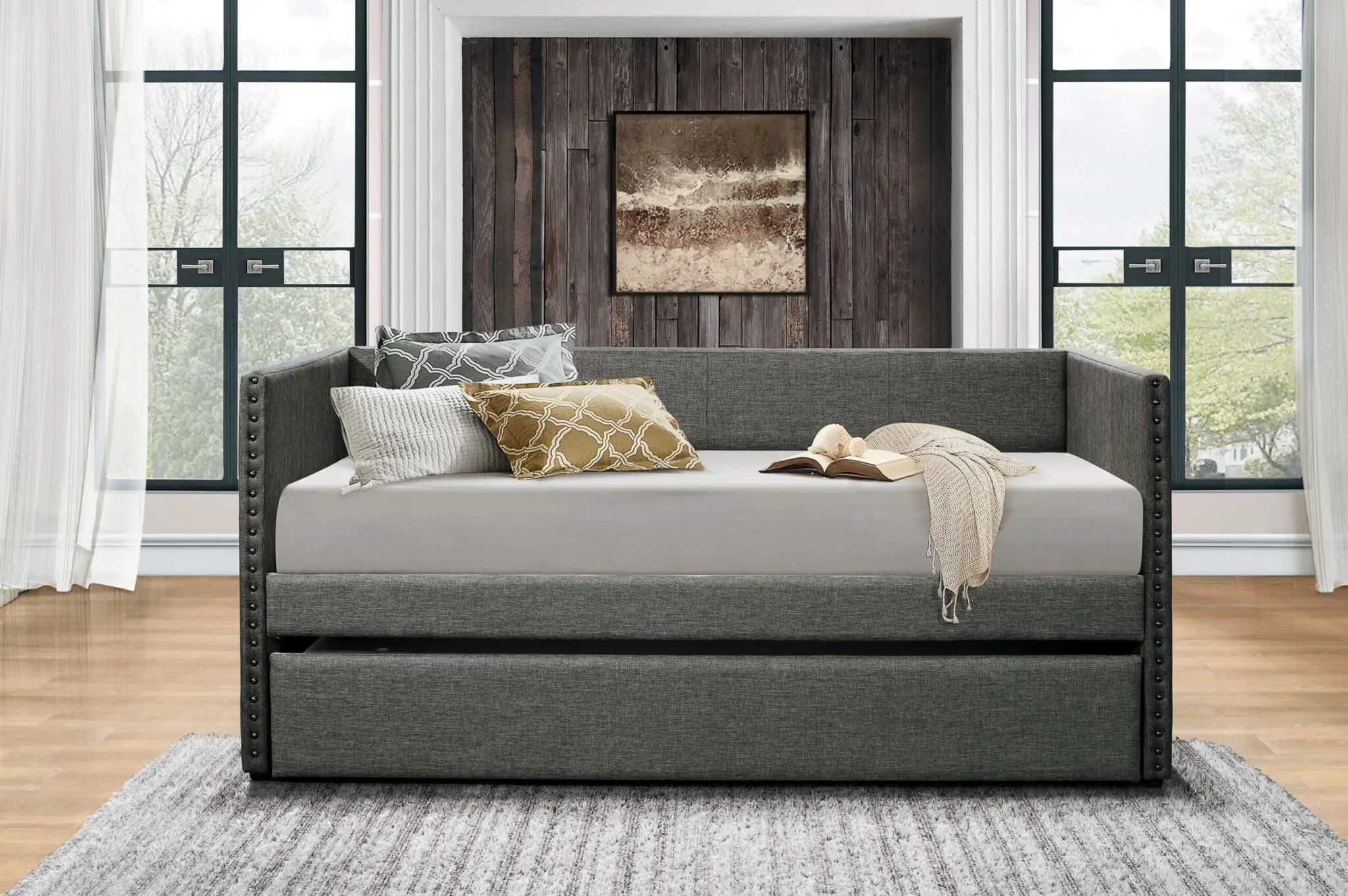 Zavior Luxury Upholstered Bedroom Set with Platform Bed and Bench in Multiple Sizes