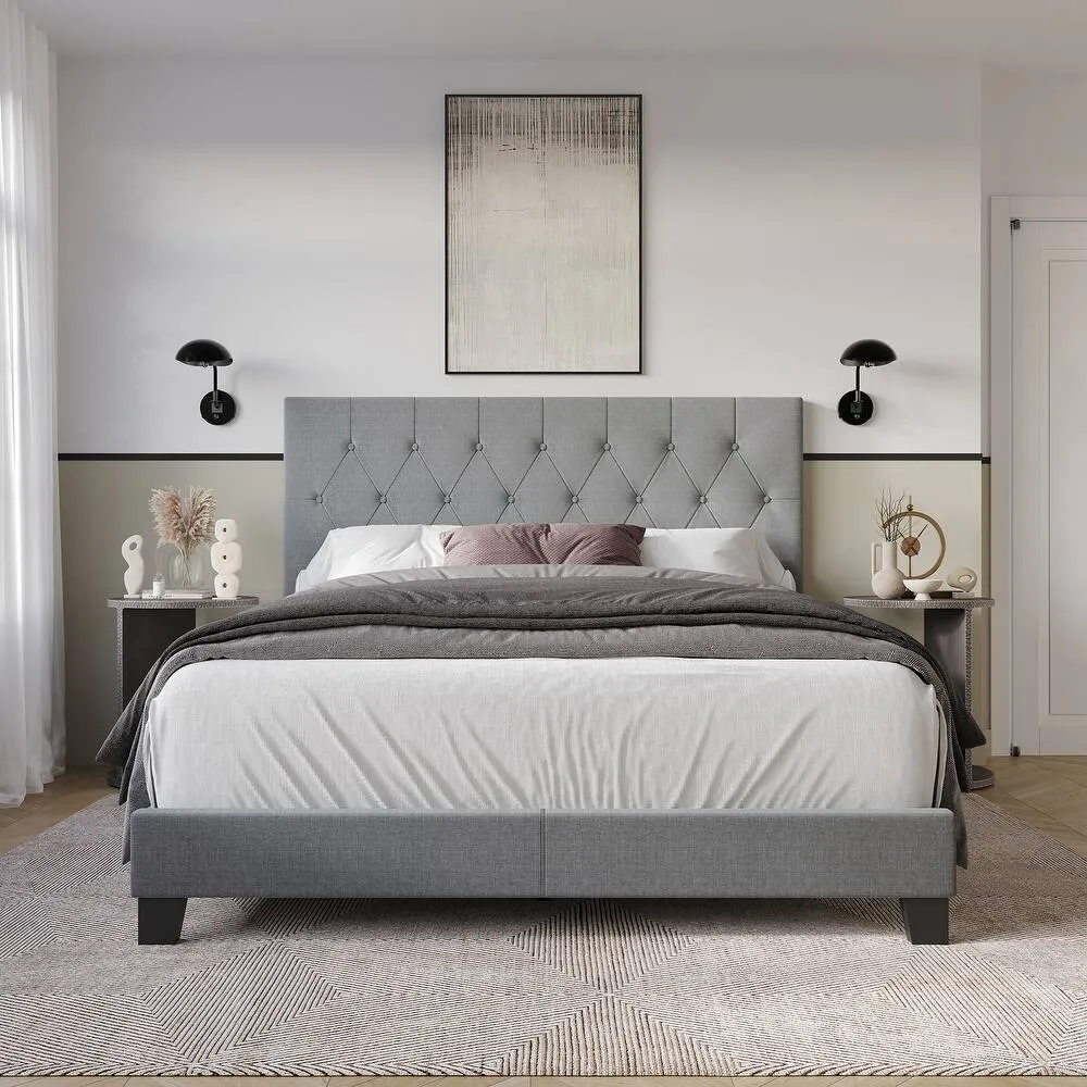 Zavior Dillon Tufted Upholstered Panel Bed