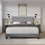 Zavior Dillon Tufted Upholstered Panel Bed thumbnail 3
