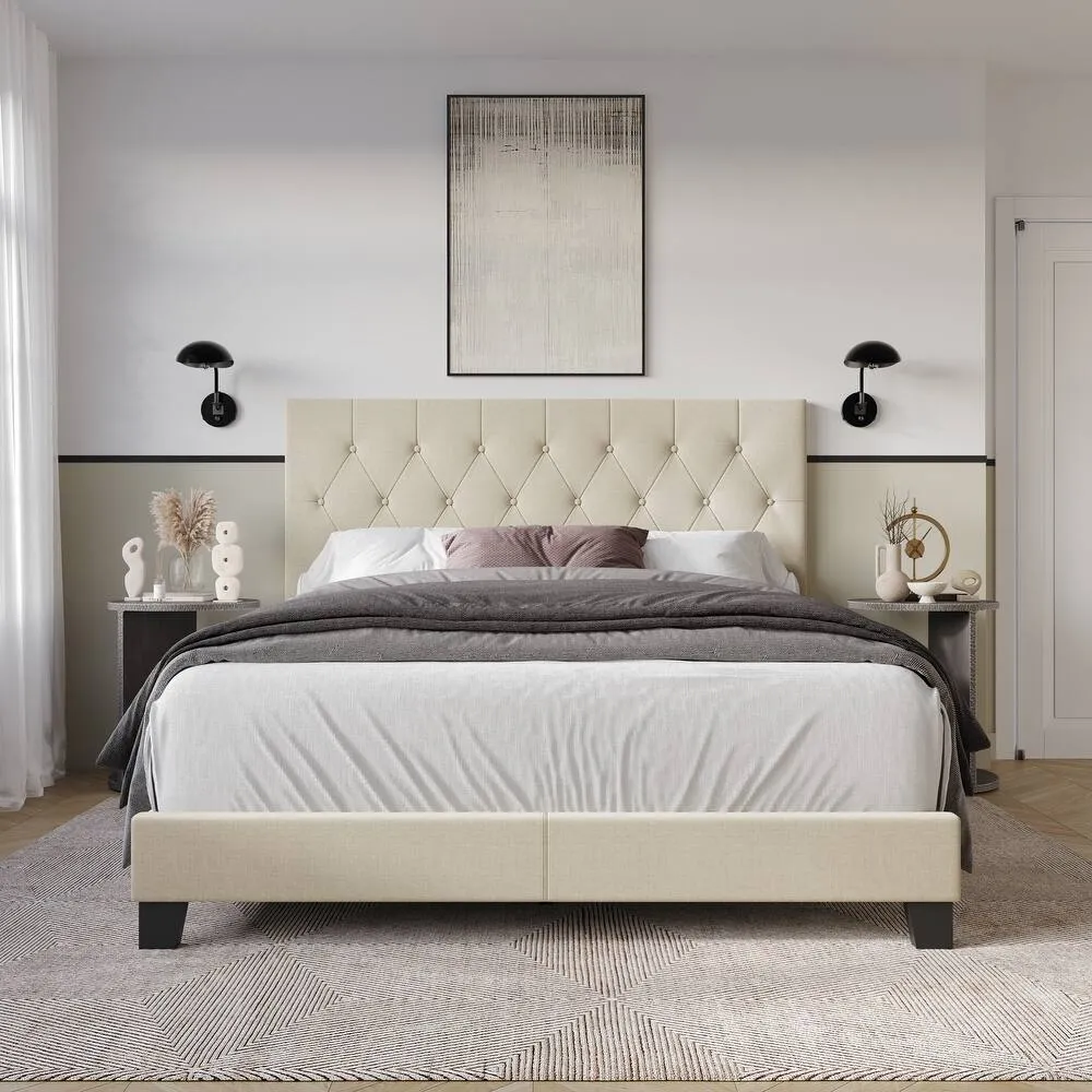 Zavior Dillon Tufted Upholstered Panel Bed