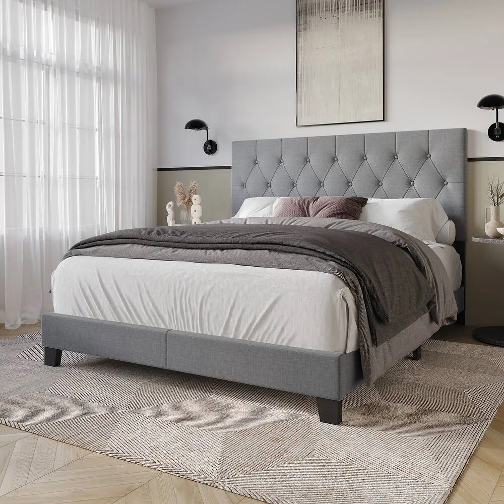 Zavior Dillon Tufted Upholstered Panel Bed