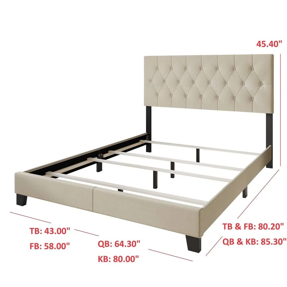Zavior Dillon Tufted Upholstered Panel Bed