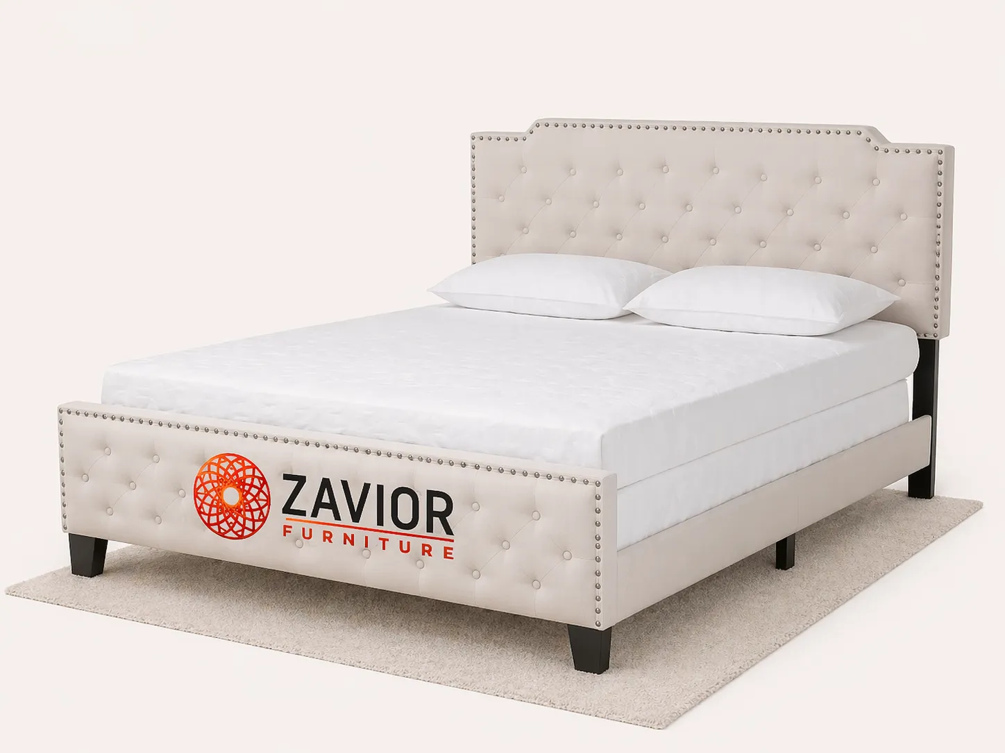 Zavior Enzers Upholstered Button Tufted Panel Bed