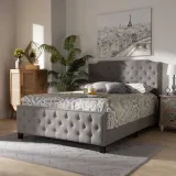 Zavior Enzers Upholstered Button Tufted Panel Bed thumbnail 3
