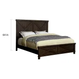 Zavior Rustic Dark Walnut Panel Bed and Nightstand Set thumbnail 7