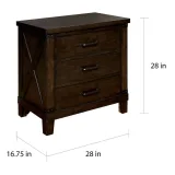 Zavior Rustic Dark Walnut Panel Bed and Nightstand Set thumbnail 10